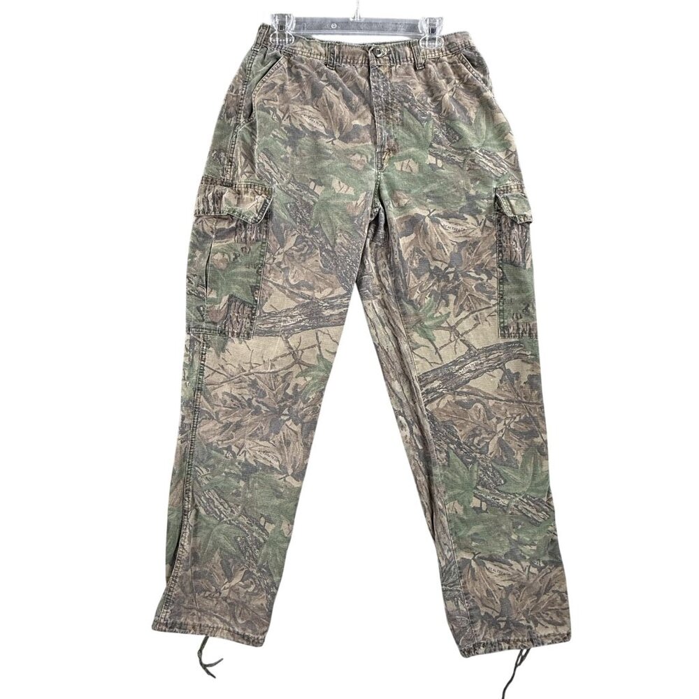 Vintage Spartan Realtree Cargo Pants Mens 31x34 Camo Elastic Hunting Made in USA